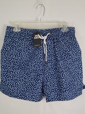 Bondi Beamers NWT Navy Blue with White Polka Dots Swim Trunks, Medium